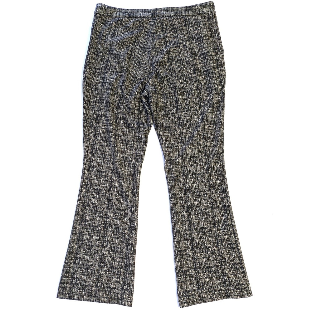 Hope & Harlow Black White Textured Grid Flare Leg Dress Pants Womens Large - Picture 2 of 5